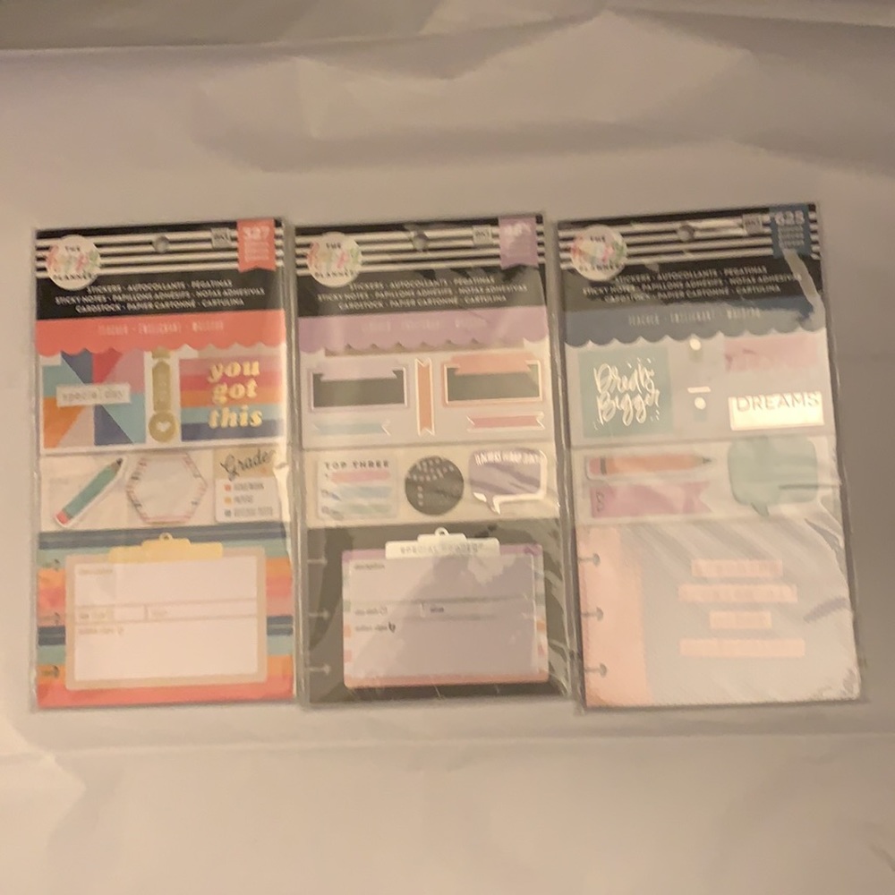 NWOT Teacher Stickers, Sticky Notes & Cardstock Happy Planner Teacher’s Package!